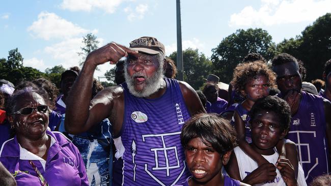 Tikilaru Dockers players celebrate their win during TIFL Grand Final Picture: Keri Megelus