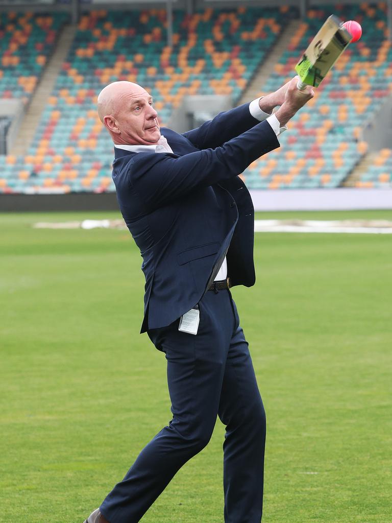 Tasmanian Premier Peter Gutwein at Blundstone Arena in relation to Hobart securing an Ashes Test. Picture: Nikki Davis-Jones