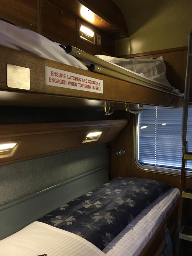 A cabin aboard the Indian Pacific. Photo: Nicole Tujague