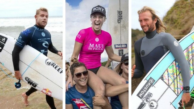 And then there were three. Mick Fanning, Steph Gilmore and Owen Wright.