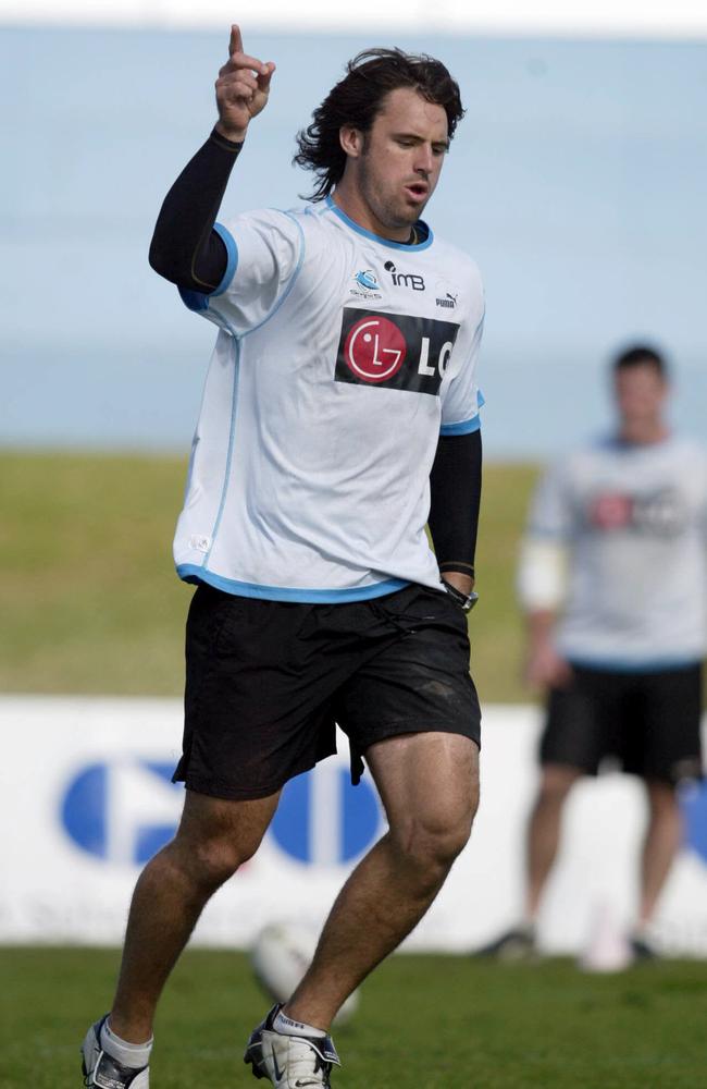 Phil Bailey at Cronulla training in 2004.