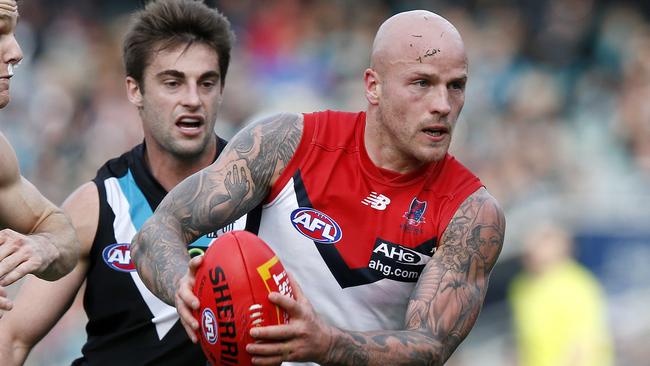 Melbourne skipper Nathan Jones is the Dees’ Mr Reliable. Richmond need a solid first-round pick this year.