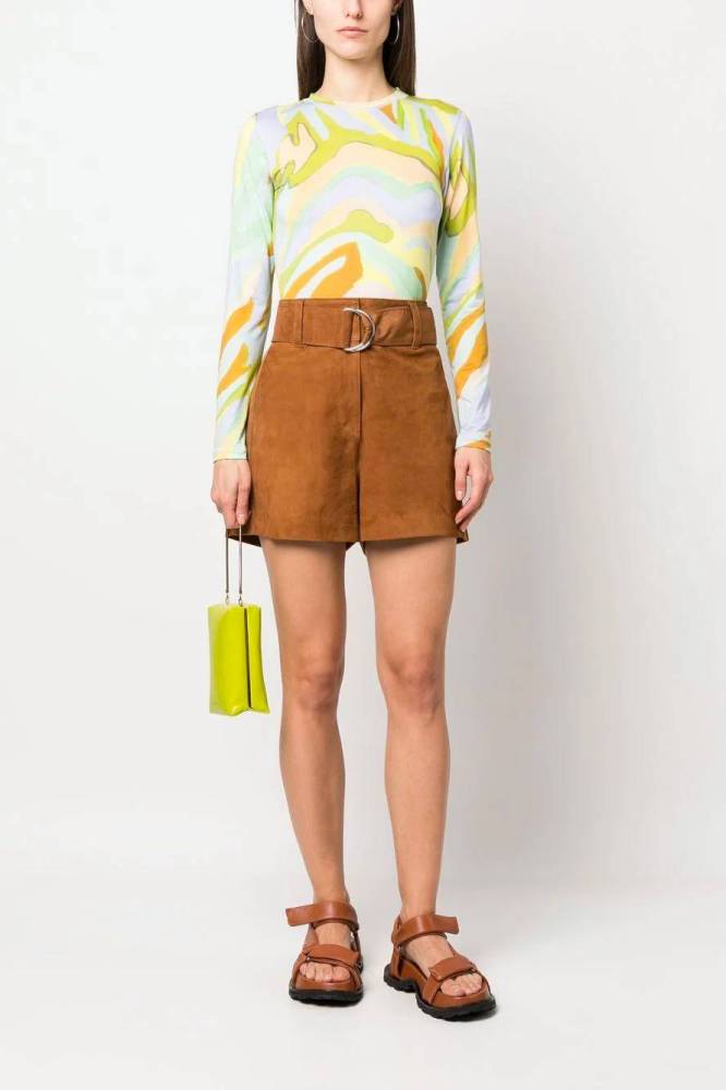 <p><strong>SHOP NOW:&nbsp;</strong>Stand Studio tan suede shorts, $459 (originally $760) from <strong><a href="https://www.farfetch.com/au/shopping/women/stand-studio-tan-suede-shorts-item-19659728.aspx" target="_blank" rel="nofollow noopener">Farfetch</a></strong></p>