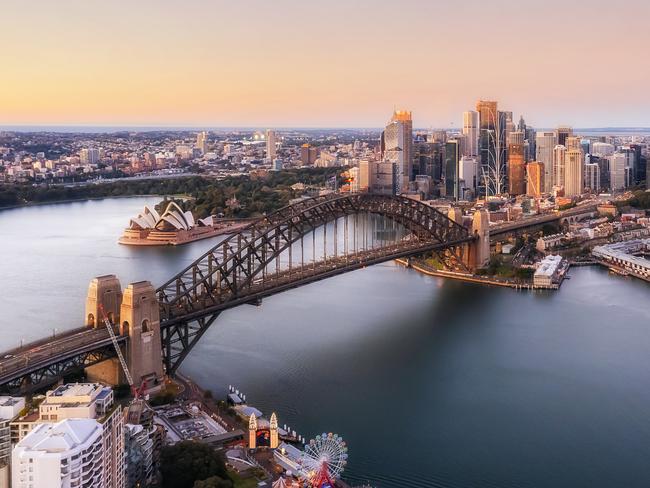 City of Sydney harbour waterfront bridge