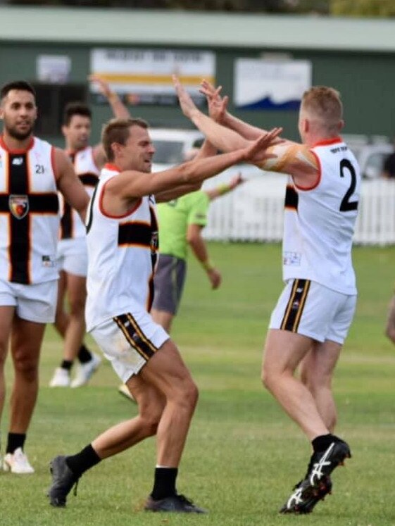 Goodwood's Anthony Dempsey (#2) kicked the final two goals of the match on Saturday. Picture: Mardi Graetz