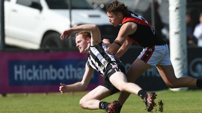 Brad Potter in action against Morphett Vale. Picture: Tricia Watkinson