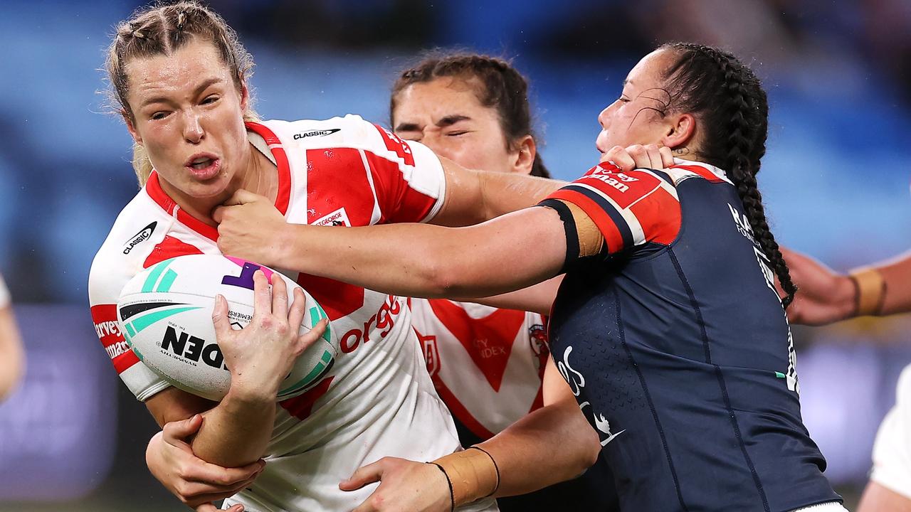 Dragons star Emma Tonegato was well-contained by the Roosters. Picture: Mark Kolbe/Getty Images