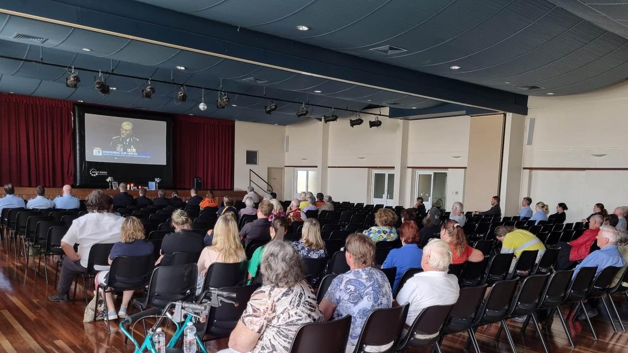 The Tara Memorial Hall has filled with Queensland Police officers, emergency fire crews, SES volunteers and members of the public to pay their respects to the fallen Tara Constables Rachel McCrow and Matthew Arnold after they were killed in the line of duty last week.