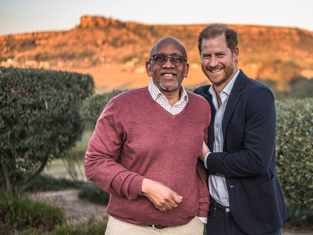 Meanwhile Prince Harry continues his solo tour, this time photographed in Lesotho in Africa with Prince Seeiso of Lesotho. Picture: Brian Otieno/Getty Images for Sentebale