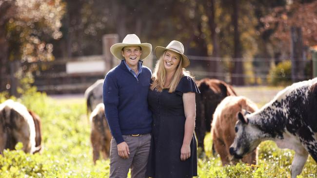 Hannah Greenshields and Tim Eyes are beef, chicken and egg farmers at Yarramalong Valley. Picture: Supplied