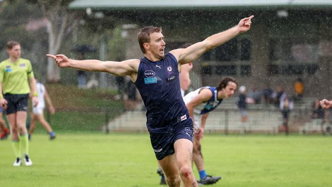 Edward Michelmore celebrates his goal.Picture: George Sal