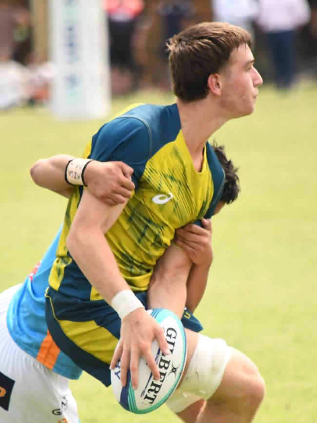 The Australian under 16 side playing the Pacific All Stars. Pictures: Rugby Australia