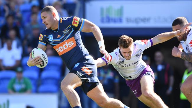 Brenko Lee on his way to a try. Picture: AAP Image