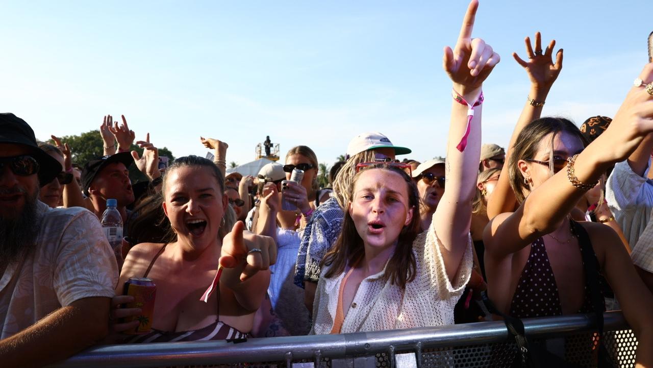 Crowds at BASSINTHEGRASS 2025 on May 17 at Mindil Beach. Picture: Pema Tamang Pakhrin