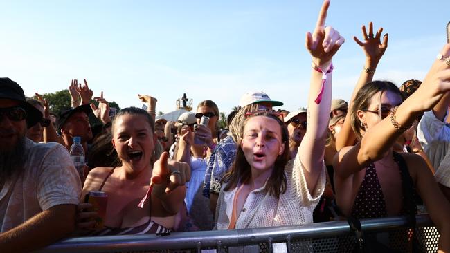 Crowds at BASSINTHEGRASS 2025 on May 17 at Mindil Beach. Picture: Pema Tamang Pakhrin