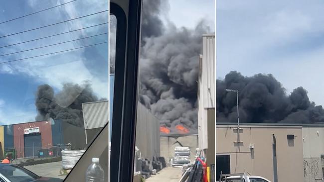 Residents in the industrial estate in Dandenong South surrounding the Hammond Rd were advised to take shelter indoors after thick black smoke covered the suburb.