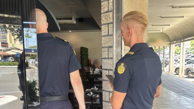Australian Border Force officers conducting compliance checks in the Cairns CBD. Imaged Supplied.