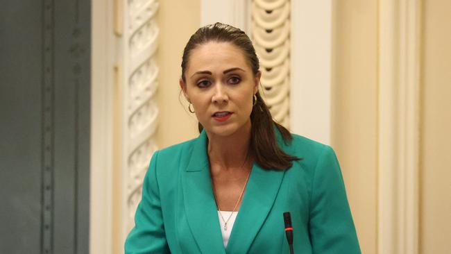 Minister Meaghan Scanlon, Qld Parliament Question Time, Brisbane. Picture: Liam Kidston