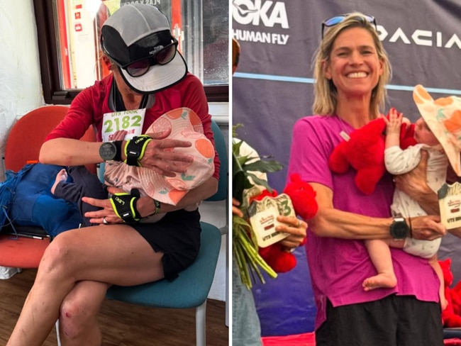 Mum stops three times in ultramarathon to breastfeed. She still won!