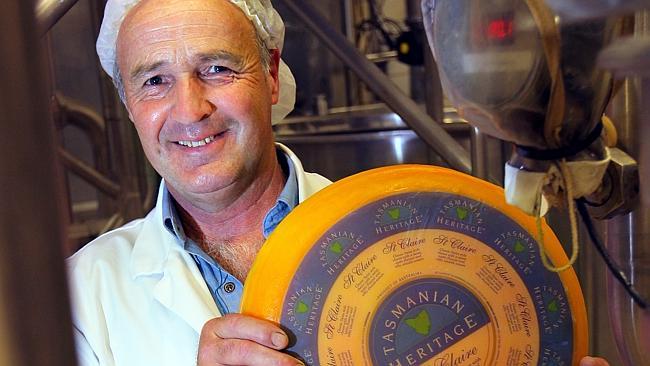  Lion Heritage head cheese maker Ueli Berger with his award winning St Claire Cheese at Burnie 