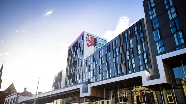 University of Tasmania building and signage, Hobart CBD.