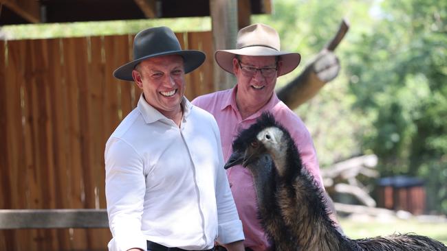 Steven Miles and Barry O’Rourke at Rocky Zoo. Pic Annette Dew