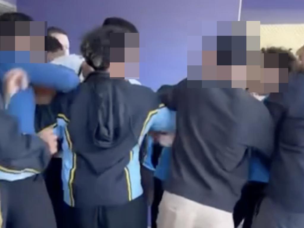 Teachers were also forced to intervene in a second brawl that almost erupted between two rival groups.