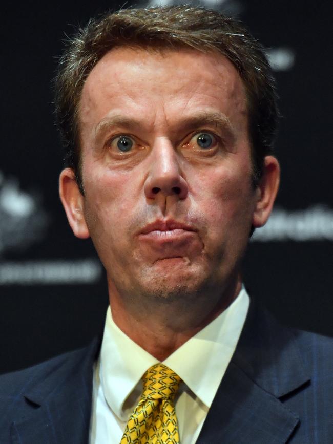 Minister for Education Dan Tehan announces the government's childcare package at a press conference at Parliament House in Canberra, Thursday. Picture: AAP Image/Mick Tsikas