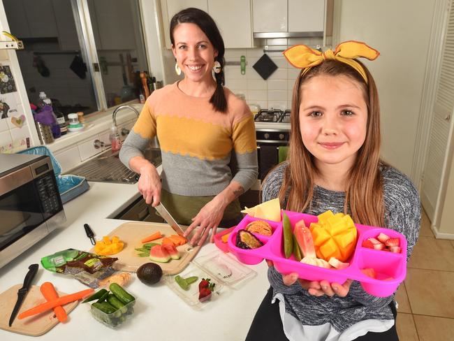 Laura Innes and daughter Rori Innes Mason know the need to be mindful when packing snacks and food for school. Picture: Tony Gough