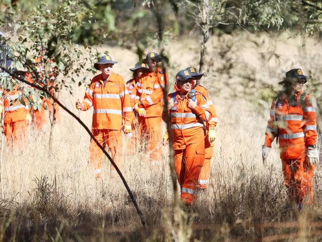 Police and SES co-ordinating a land search in the Brisbane Valley area following the suspected murder of 16-year-old Tiffany Taylor. Pics Tara Croser.