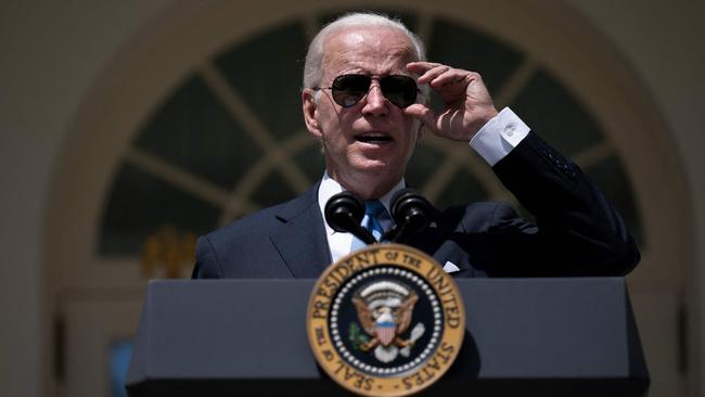 Joe Biden’s White House is playing semantics with the word recession. Picture: AFP.