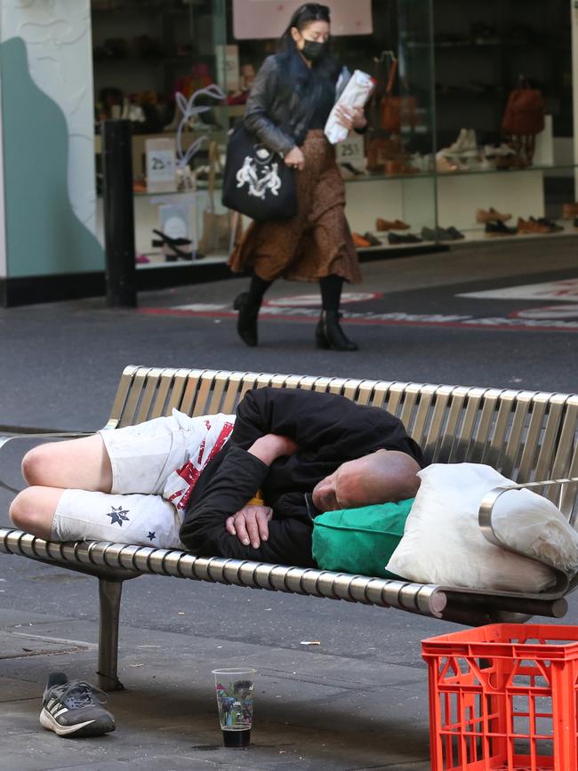 A core group of up to 30 people are still on inner-city streets. Picture: David Crosling