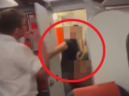 Shocking footage shows the moment a couple were caught having sex on packed easyJet flight leaving passengers in hysterics.