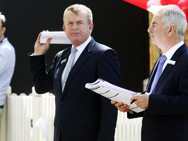 Greg Hocking at the auction of Channel 9 presenter Livinia Nixon’s Middle Park home. Picture: Paul Loughnan.