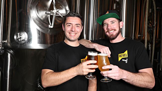 Jay Neven and Michael Brown, co-owners of Revel Brewing. Picture: Annette Dew