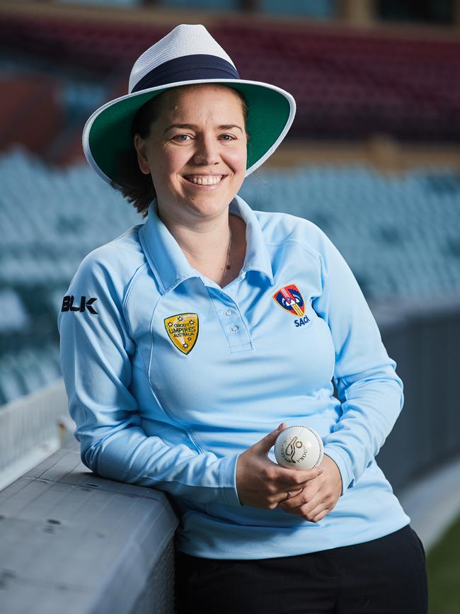 Eloise Sheridan began cricket umpiring two years ago after her playing career ended due to injury. Picture: AAP Image/Matt Loxton)