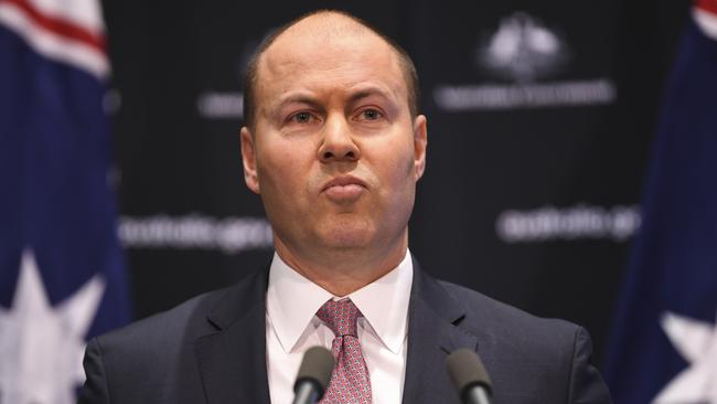 Treasurer Josh Frydenberg in Canberra on Wednesday. Picture: AAP