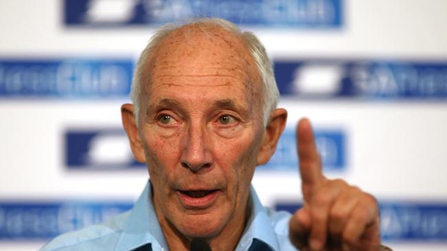 Cycling commentator Phil Liggett to speaking at SA Press Club in Adelaide, Monday, January 14, 2019.  (AAP Image/Kelly Barnes) NO ARCHIVING