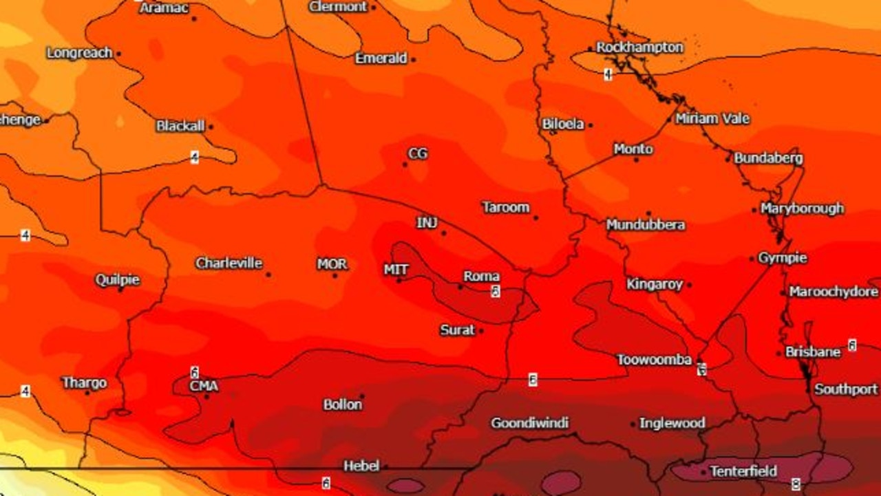 South East Queensland is bracing for heatwave conditions today. Picture: weatherwatch.com.au