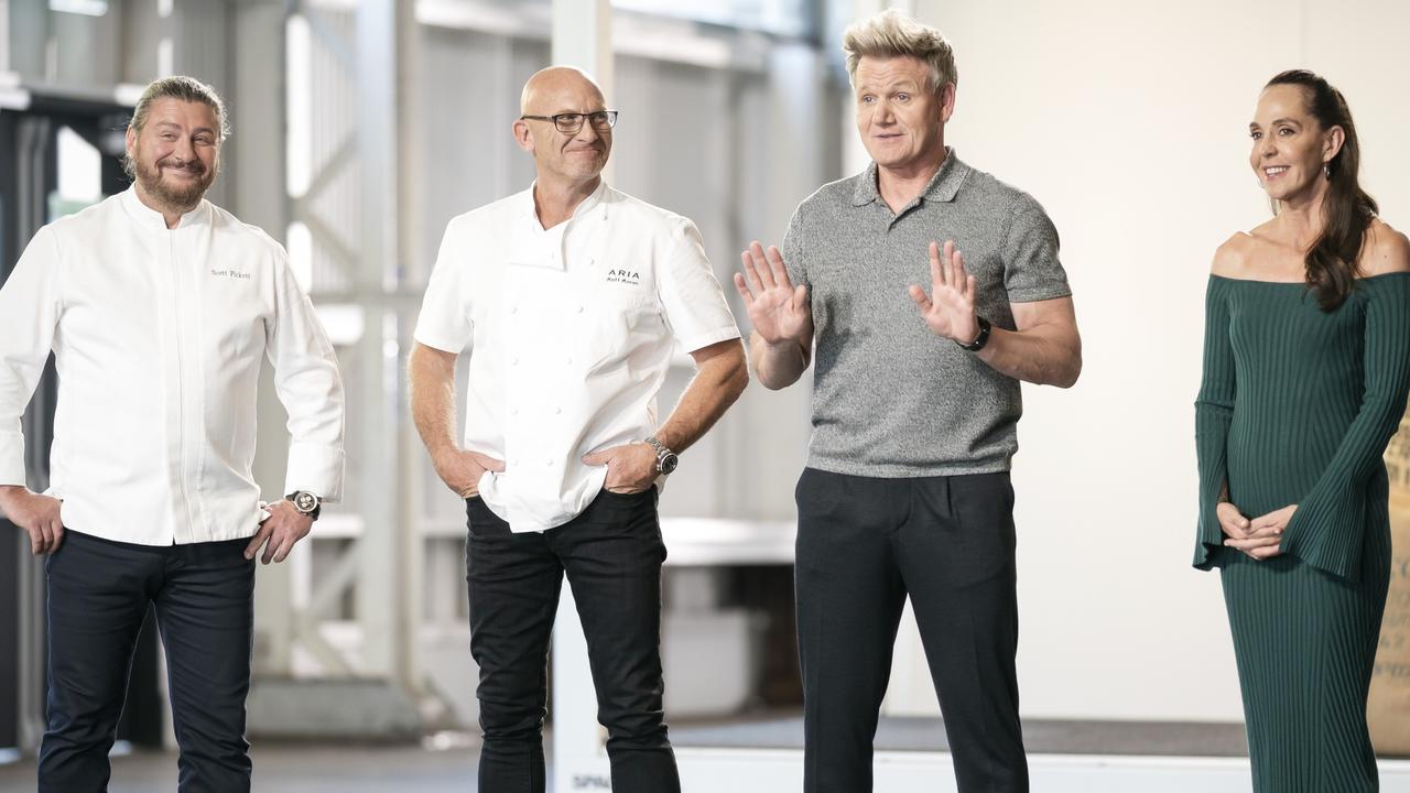 Chefs Scott Pickett, Matt Moran, Gordon Ramsay and Janine Allis on the set of Gordon Ramsay's Food Stars.