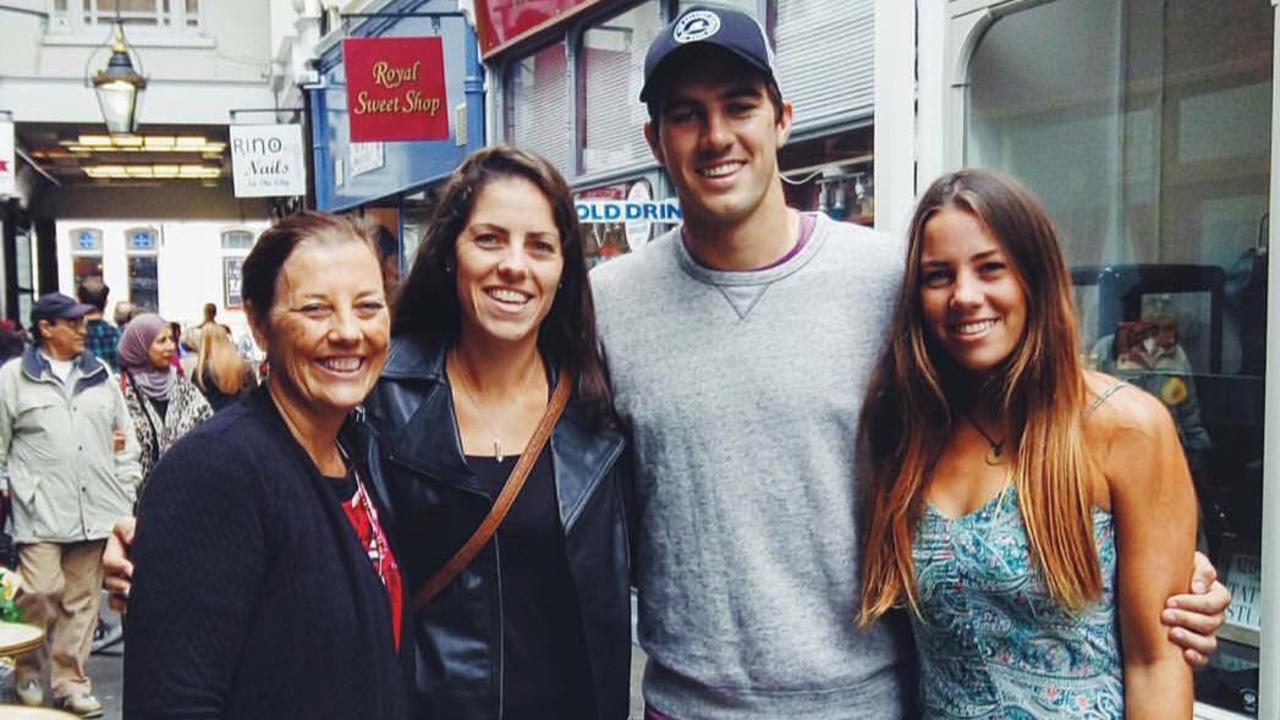 Pat Cummins with his mother Maria (left) and sisters Laura and Kara in Cardiff in 2015. Picture: Instagram