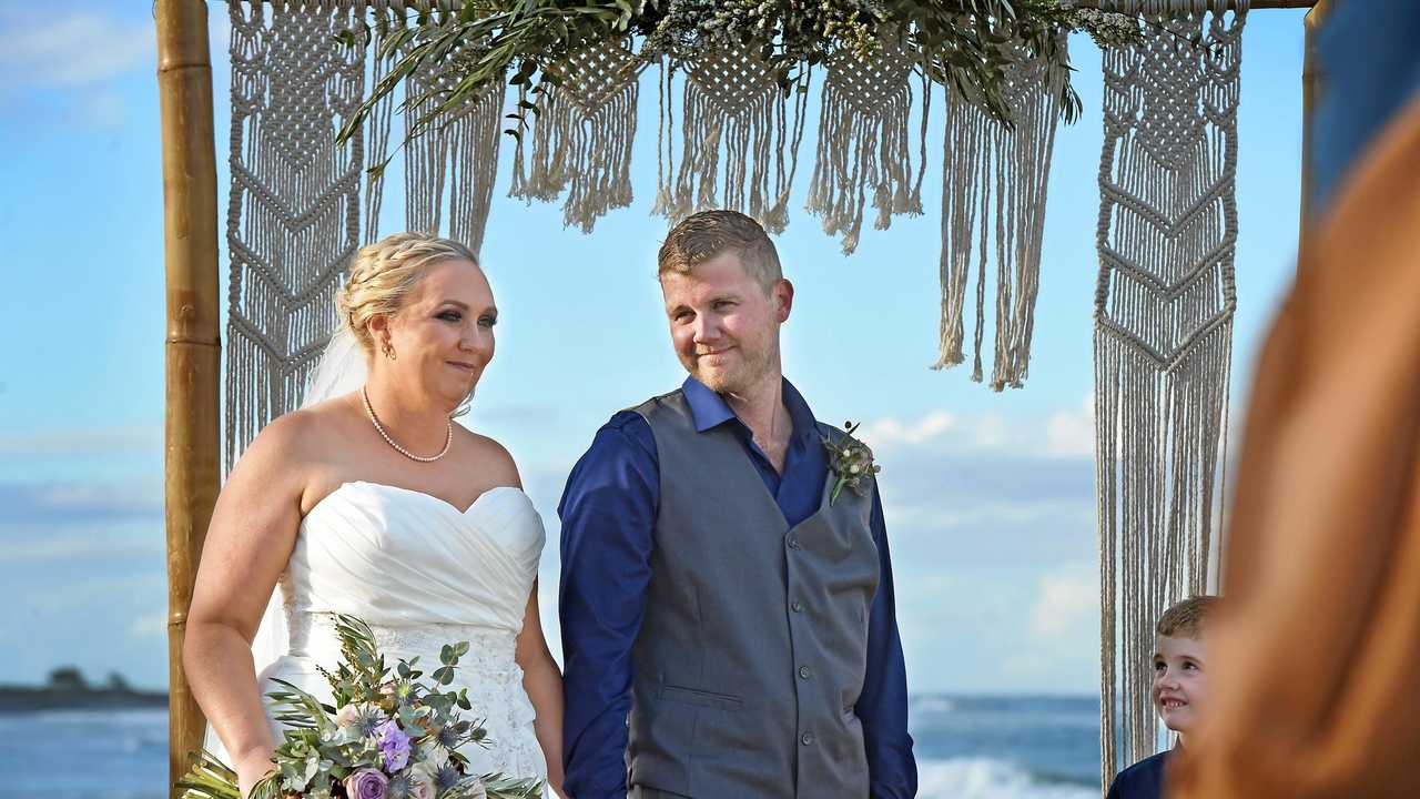 Lachlan and Alisha Summers went to high school together but finally found their connection when reintroduced by a mutual friend at a new years eve party many years later where their love story began. Picture: Marc Stapelberg