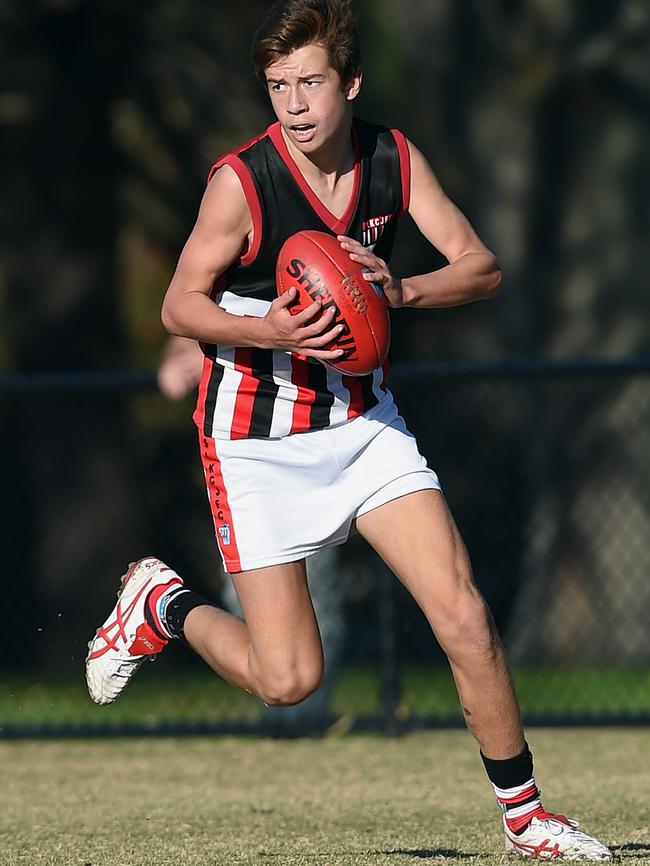 Joel Crocker, son of North Melbourne star Darren, is on the Kangaroos’ 2018 draft radar. Picture: Andy Brownbill