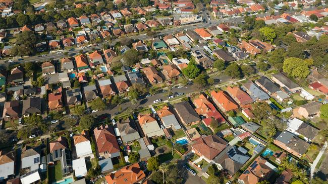 Suburban rooftops in Summer Hill in Sydney. Picture: Max Mason-Hubers/NewsWire