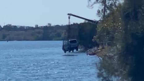 An elderly couple have perished after their van plunged into the Richmond River at Wardell in northern NSW. Picture: Facebook/Joanne Sawtell