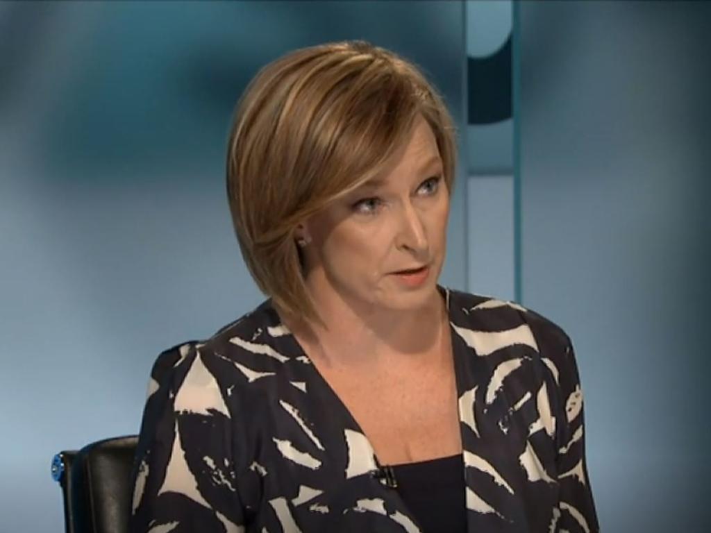 ABC 7.30 host Leigh Sales grilled Mr Taylor over the Morrison government’s emission reductions plan. Picture: ABC