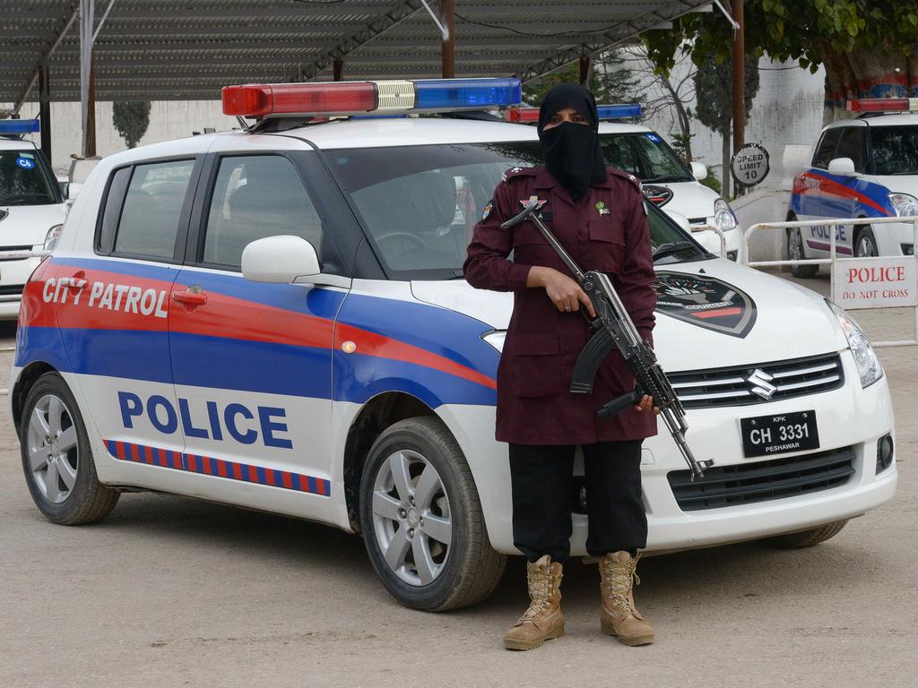 Zahida, a Pakistani female police Assistance Sub-Inspector (ASI), at a police academy in Peshawar on February 26, 2018. Picture: AFP