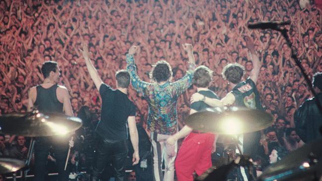 The band in front of the 74,000-strong crowd. (Picture: Supplied)