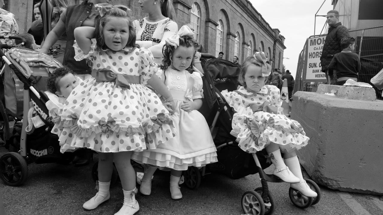 Three girls pose in their dresses. Picture: Jamie Johnson