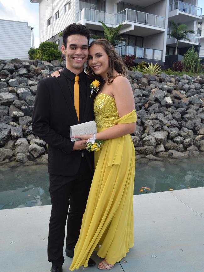 Theodore Brown and Imogen Tulk at the Proserpine State High School formal. Picture: Elyse Wurm